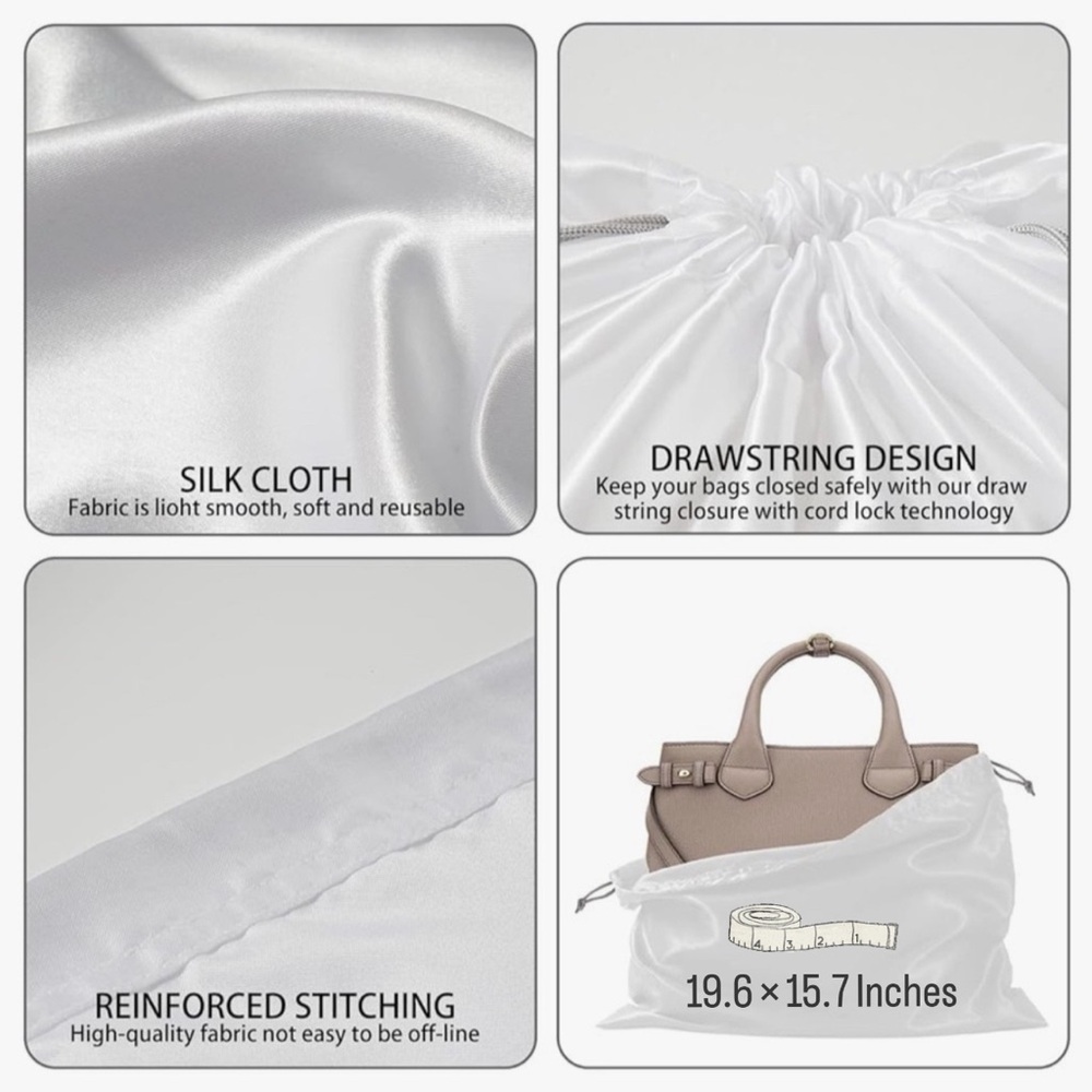 NEW 2 Drawstring Silk Dust Bags